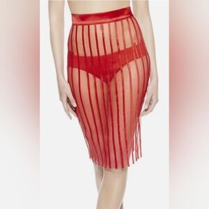 La Perla Mare resortwear striped tulle beach coverup skirt size 44/8